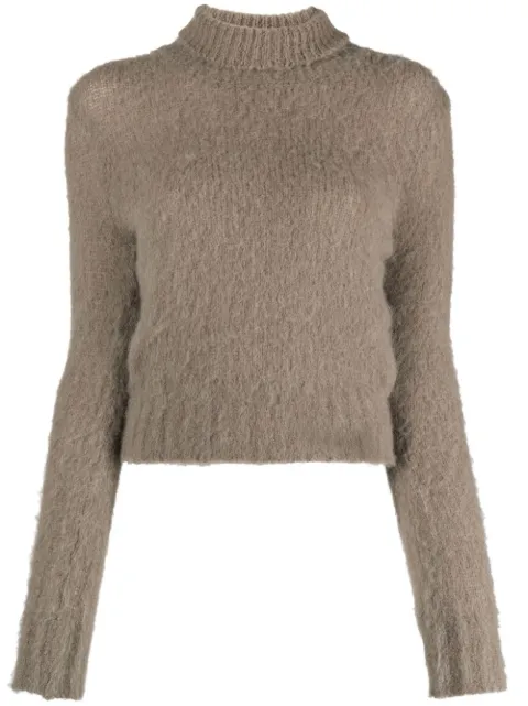 AMI Paris high-neck brushed-effect jumper