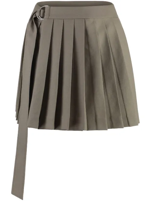 AMI Paris pleated virgin wool wrap skirt