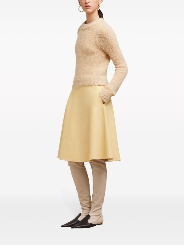 AMI Paris viring-wool Blend A-line Skirt - Farfetch