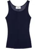 AMI Paris semi-sheer round-neck tank top - Blue
