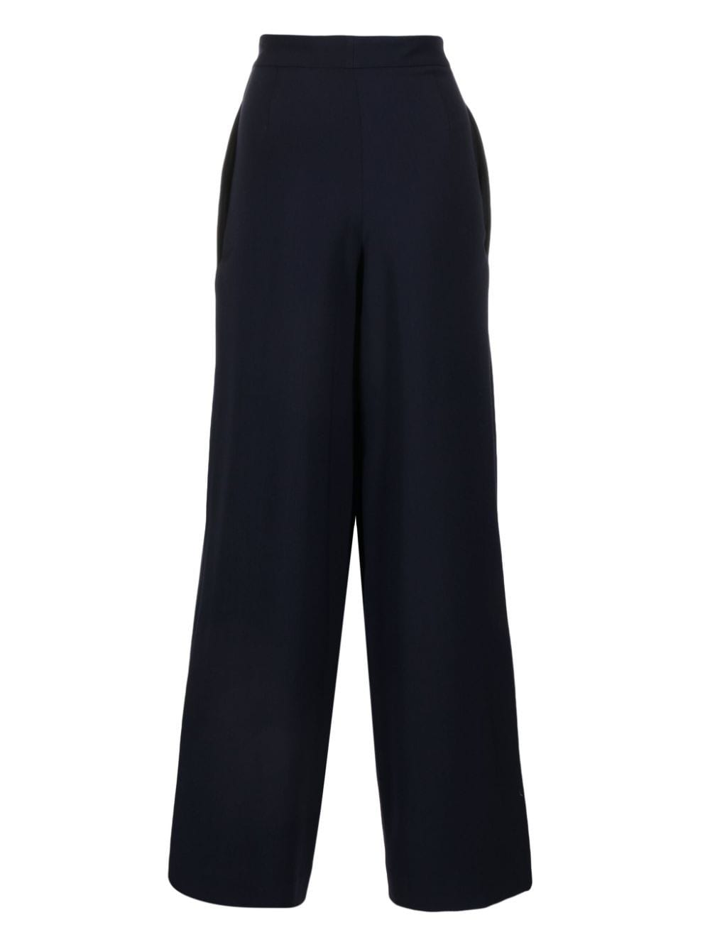 Shop Ami Alexandre Mattiussi Wide-leg Layered-panels Trousers In 蓝色