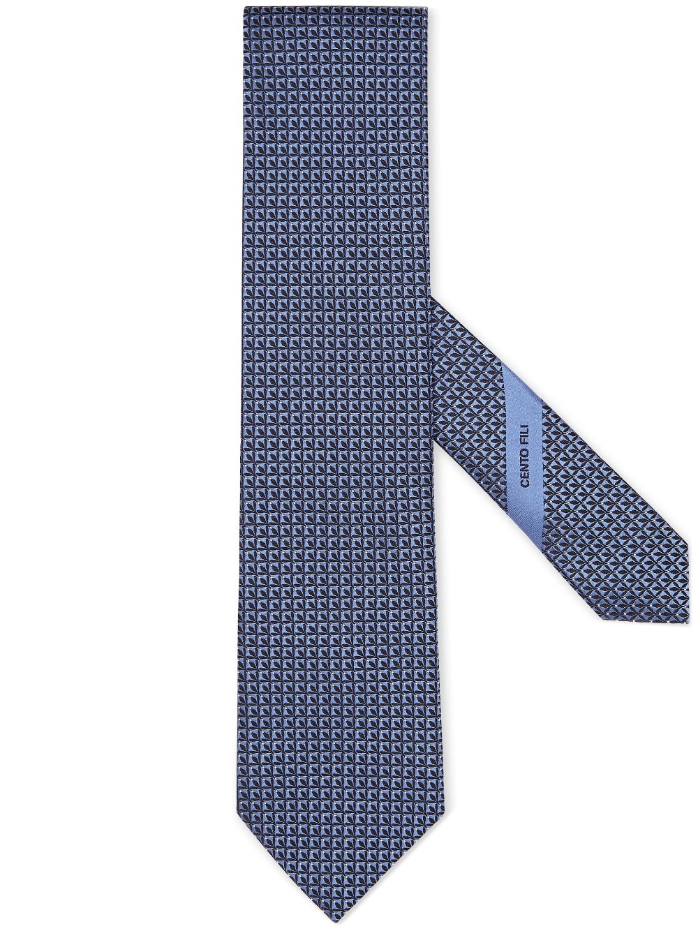 Zegna Graphic-print Mulberry-silk Tie In Blue