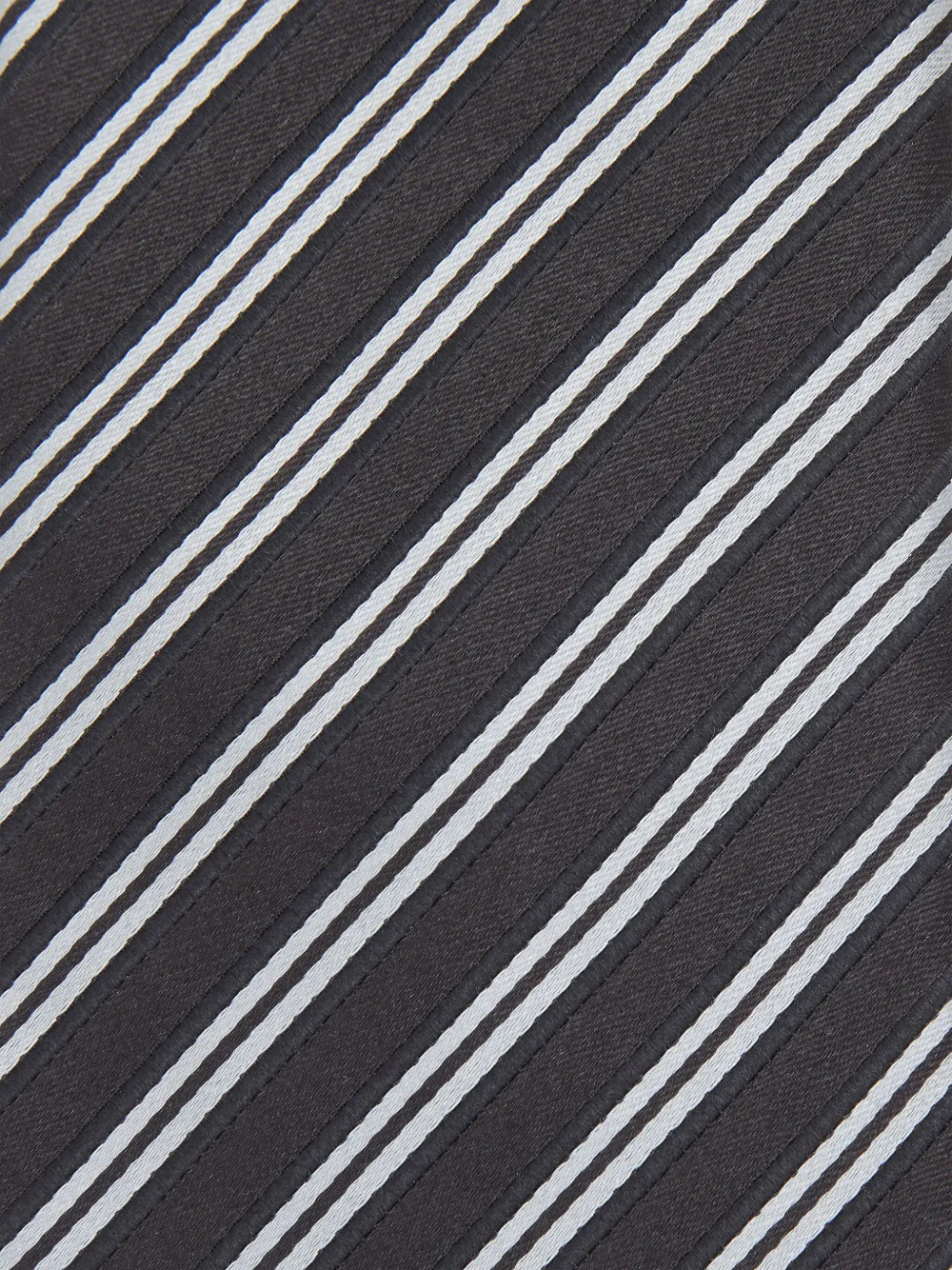 Shop Zegna Striped Silk Tie In Black