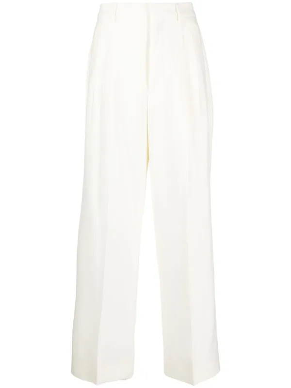 Ami Paris High-waisted Flared Trousers in 185 IVORY
