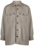 AMI Paris spread-collar wool-blend shirt jacket - Neutrals