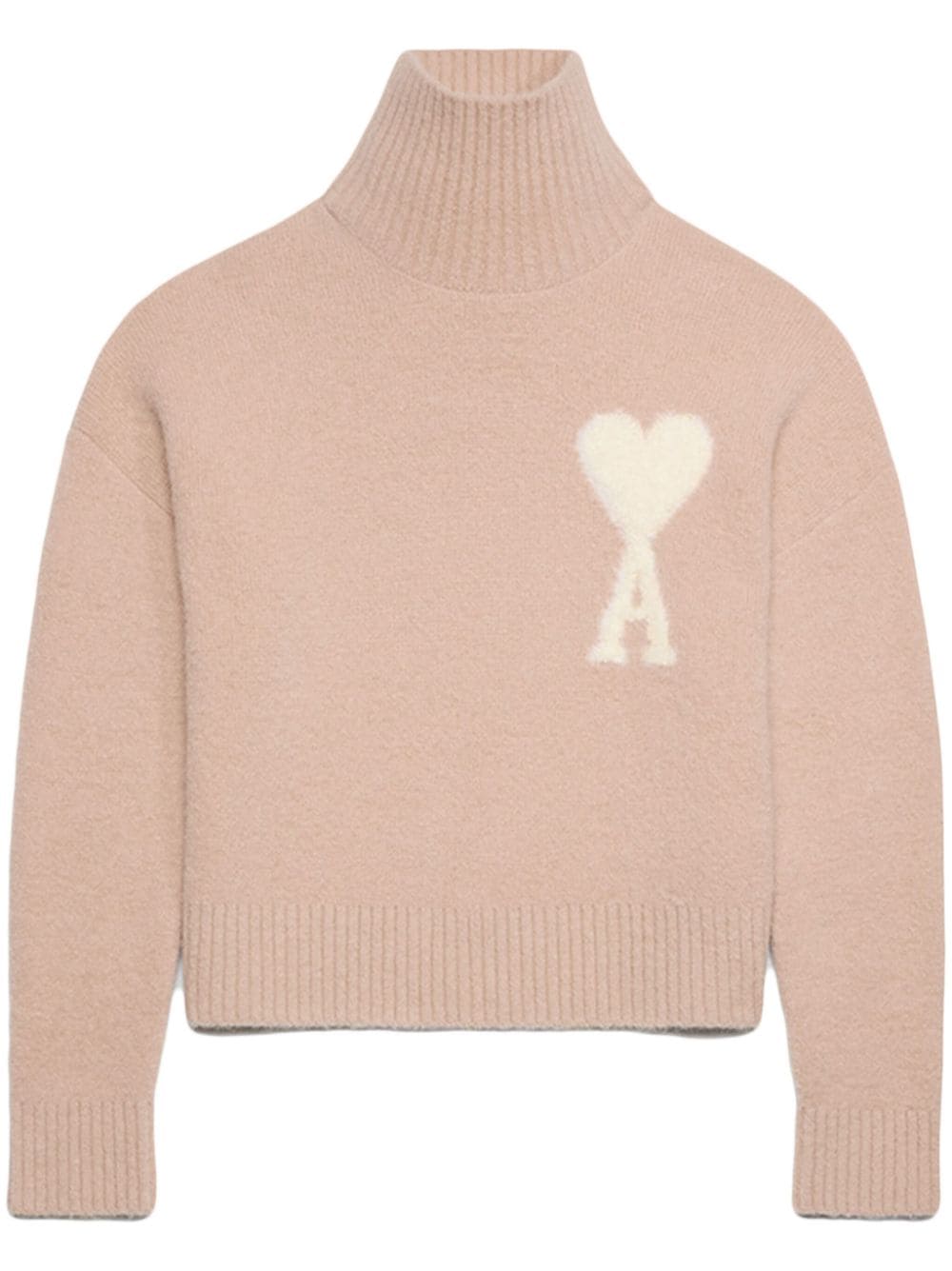 AMI Paris Cloudy Wool Ami de Coeur trui Roze