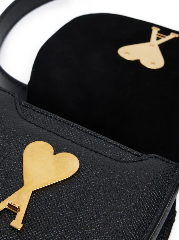 AMI Paris Nano Paris Paris Shoulder Bag | Black | FARFETCH CA