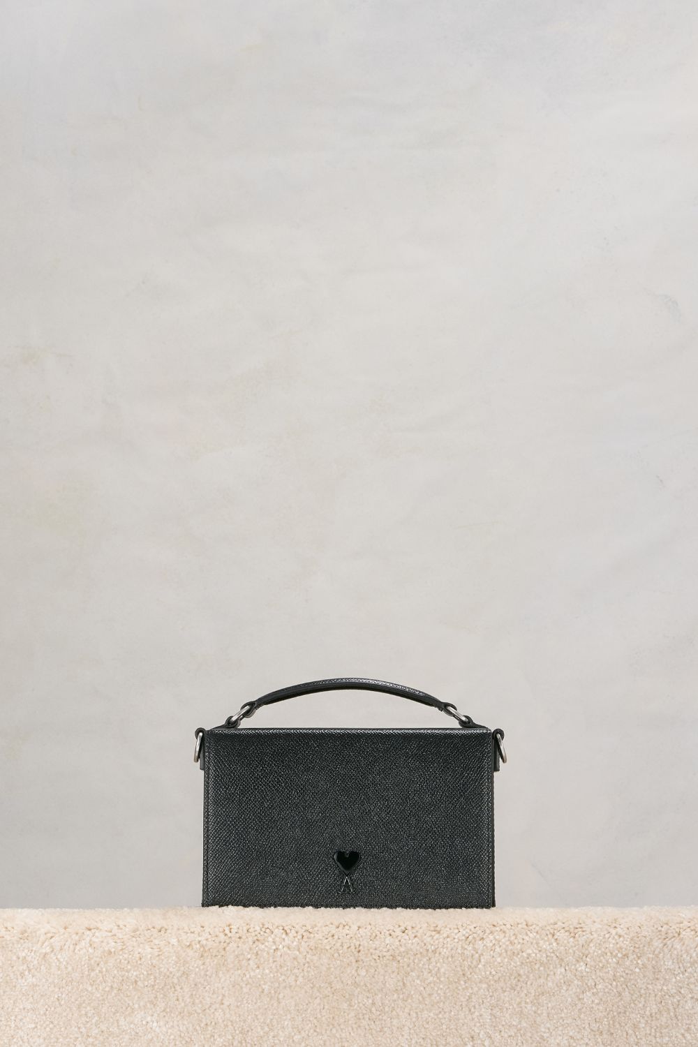 Ami Alexandre Mattiussi Ami De Coeur Lunch Box Bag Black Unisex In Gray