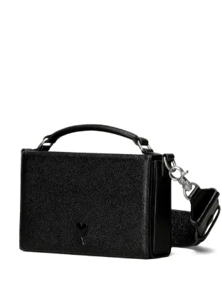 AMI DE COEUR LUNCH BOX バッグ　美品 BLACK Black Smooth Leather Ami De Coeur Lunch Box Bag | AMI