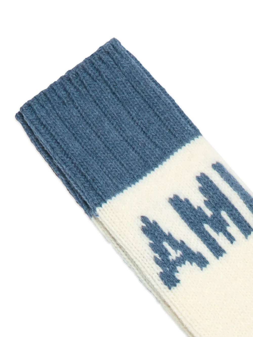 AMI Paris logo-intarsia knitted socks - Wit