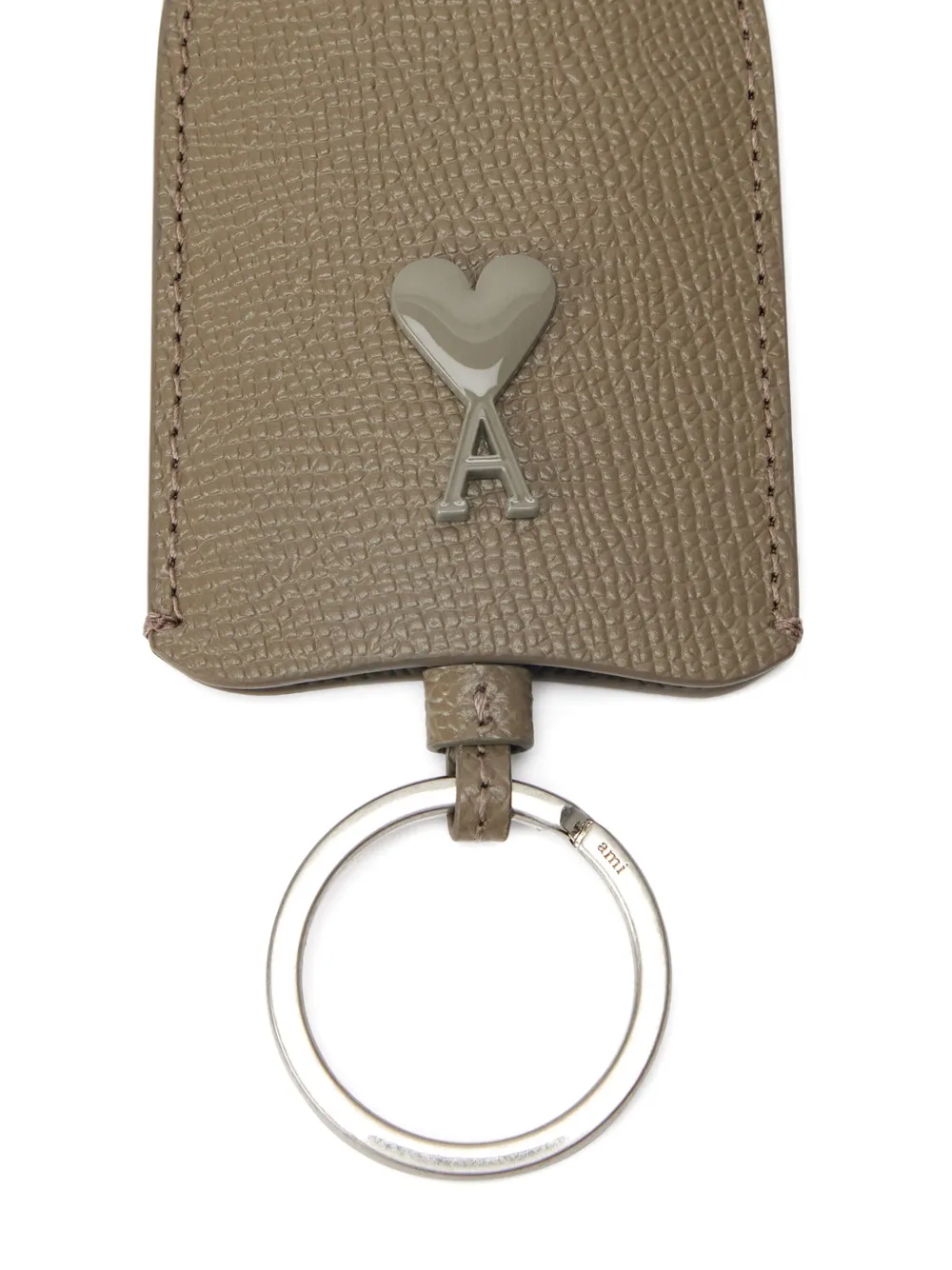AMI Paris Leren sleutelhanger Bruin