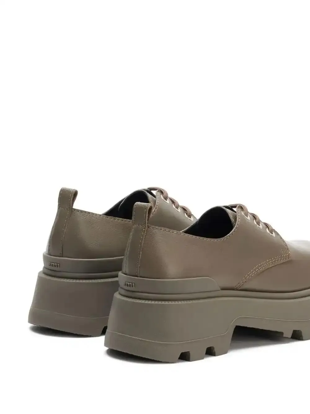  Ami Paris Lace-up Leather Loafers - Brown 