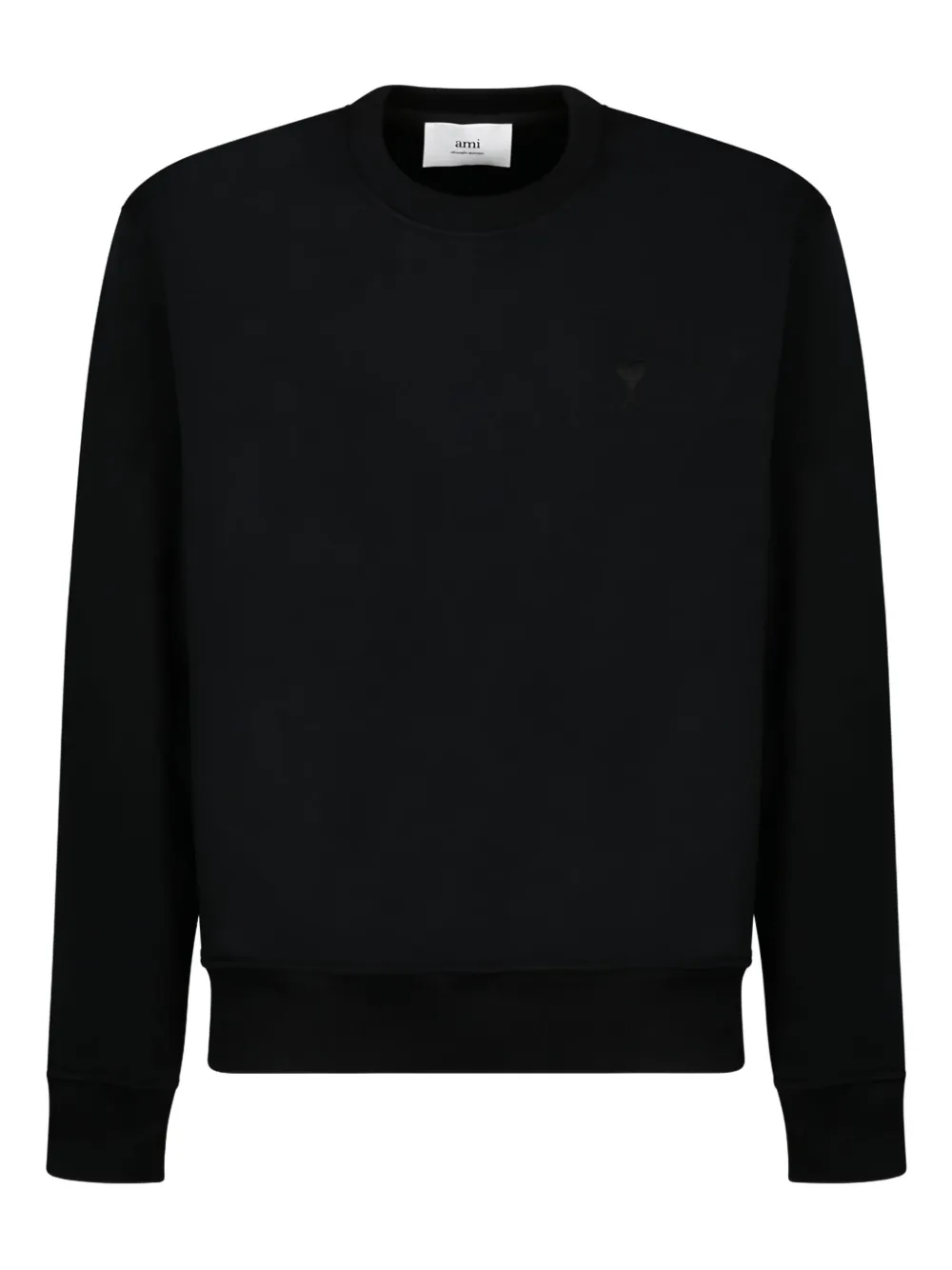AMI Paris logo-embroidered cotton sweatshirt | Black | Image 1