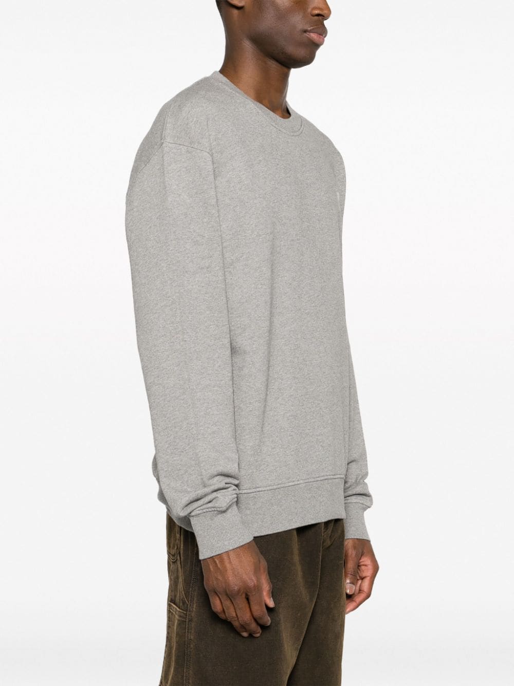 Shop Ami Alexandre Mattiussi Ami De Coeur Organic Cotton Sweatshirt In Grey