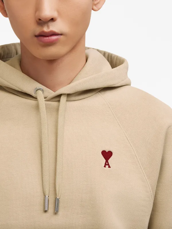 AMI Paris Embroidered Cotton Hoodie - Farfetch