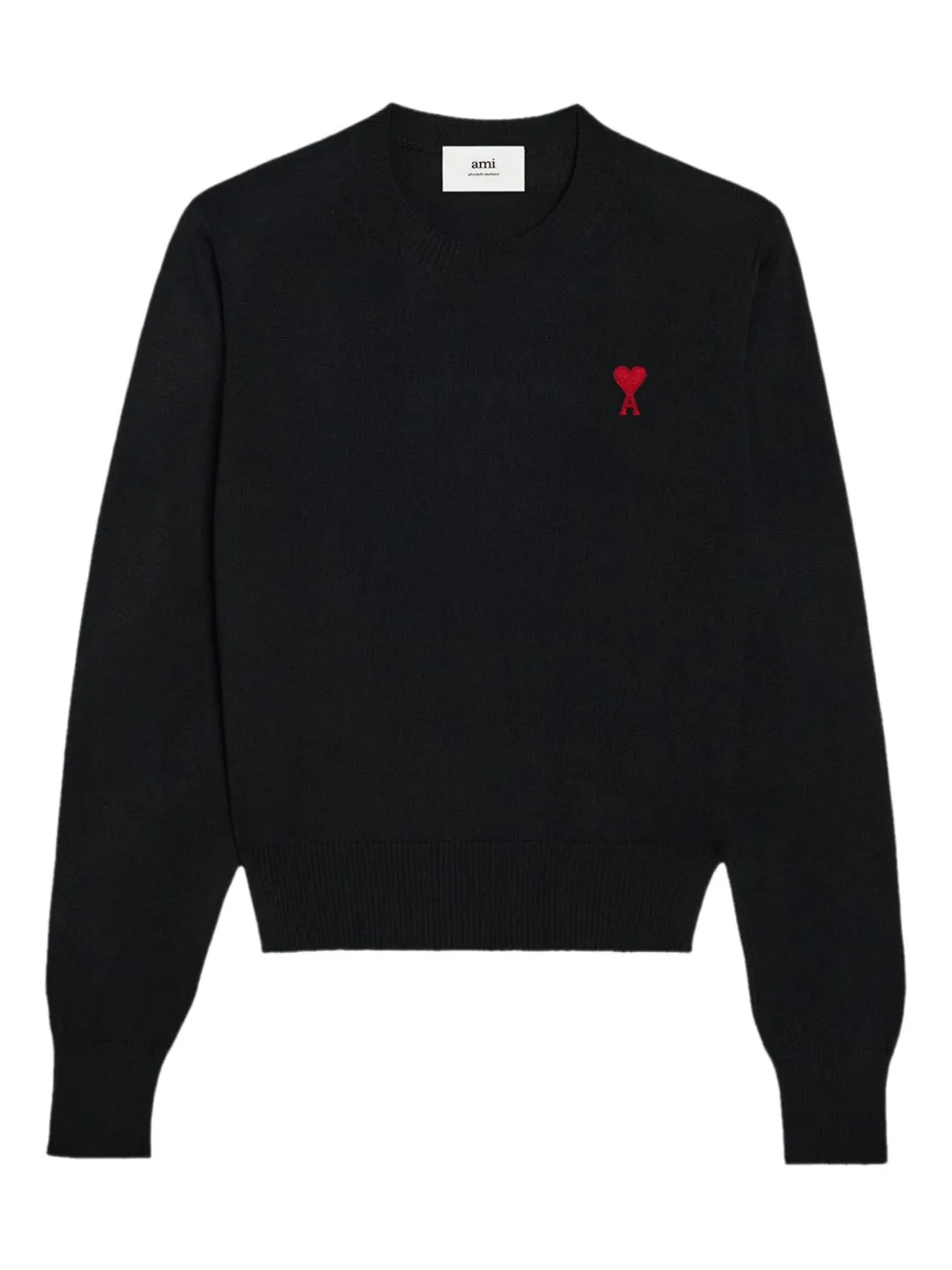AMI Paris Wollen trui met logo Zwart