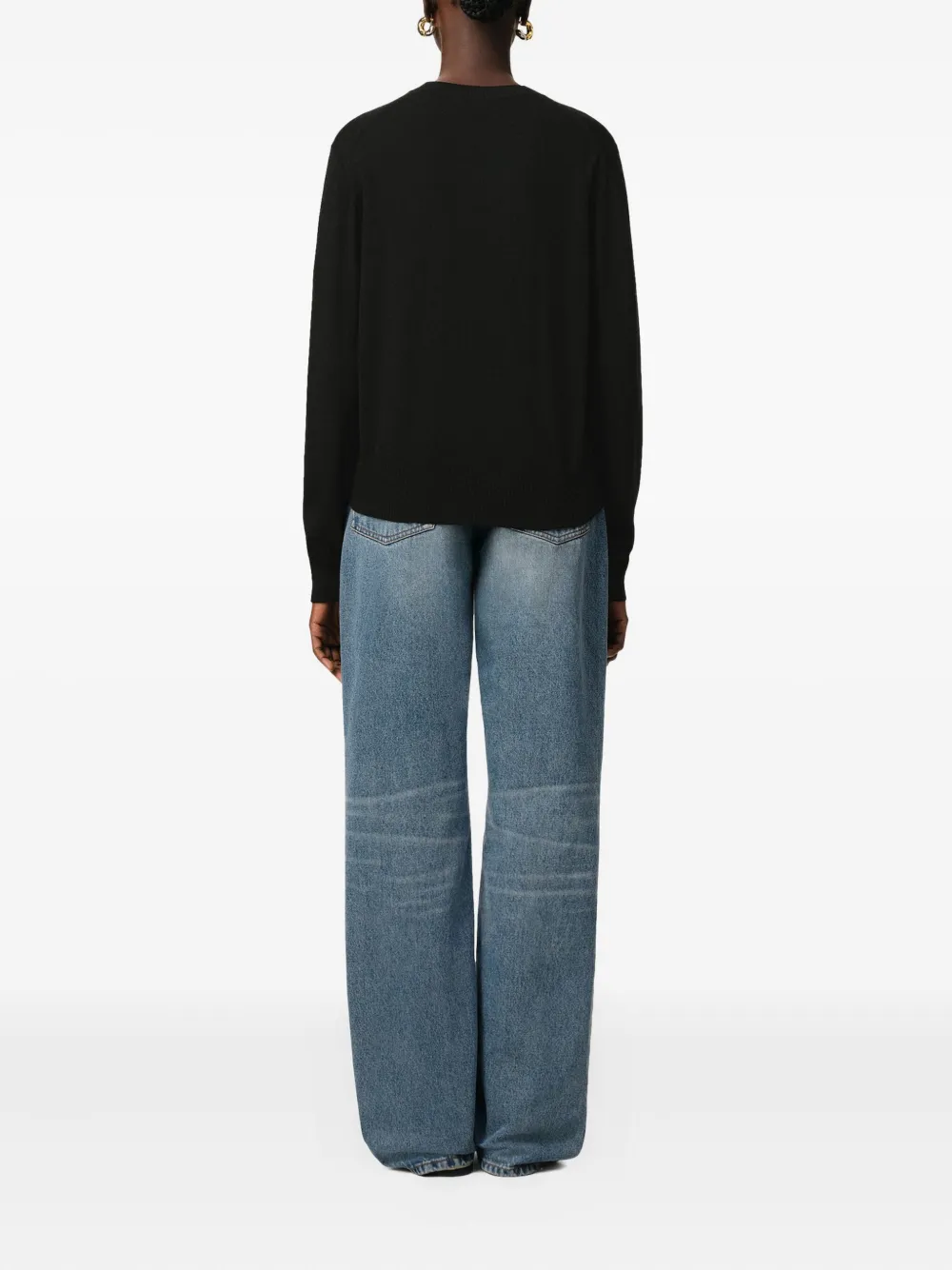 AMI Paris Wollen trui met logo Zwart