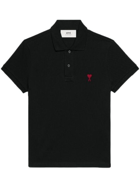 AMI Paris logo-embroidered organic-cotton polo shirt