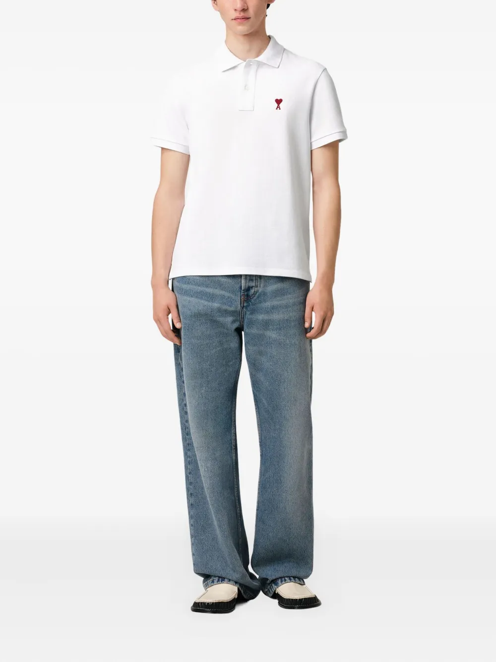 AMI Paris Ami De Coeur organic-cotton polo shirt | Women | Image 2