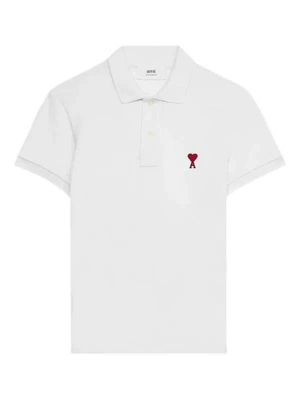 [AMI PARIS]Ami de Coeur Polo Shirt★送料・関税込み★ White Ami De Coeur Polo Shirt | AMI PARIS