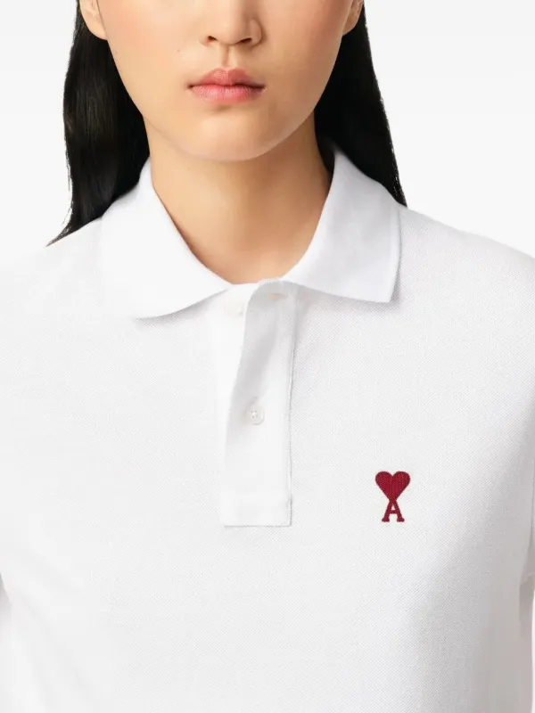 AMI Paris Ami De Coeur Polo Shirt | White | FARFETCH