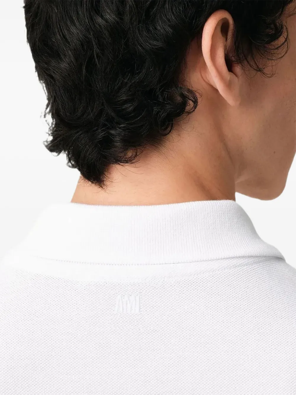 ★★AMI PARIS★★ Red Heart Logo Short Sleeve Polo Shirt Whi AMI Paris Men's Small A Heart Polo Shirt in White AMI