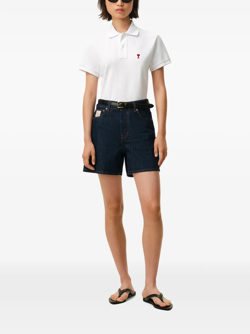  Ami Paris Polo Ami De Coeur - Blanco 