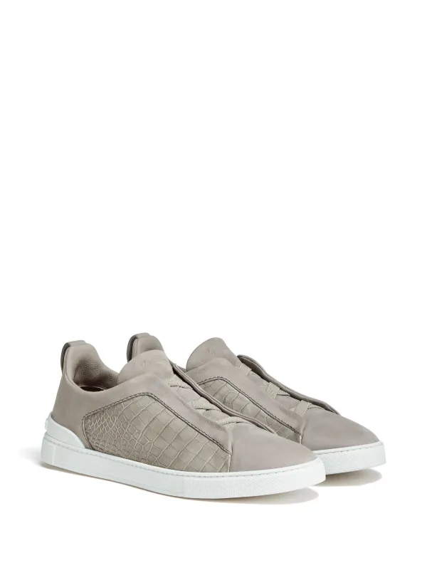 Zegna Triple Stitch Leather Sneakers | Neutrals | FARFETCH