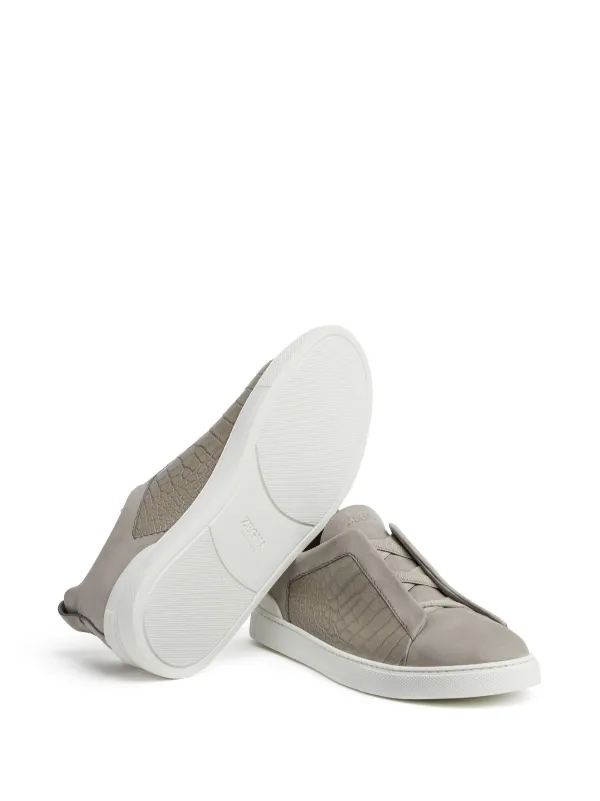 Zegna Triple Stitch Leather Sneakers | Neutrals | FARFETCH