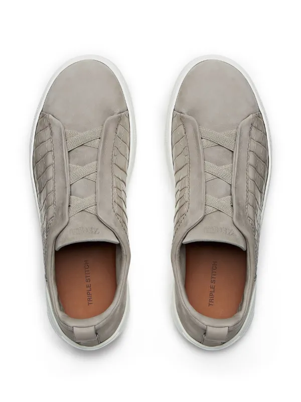 Zegna Triple Stitch Leather Sneakers | Neutrals | FARFETCH