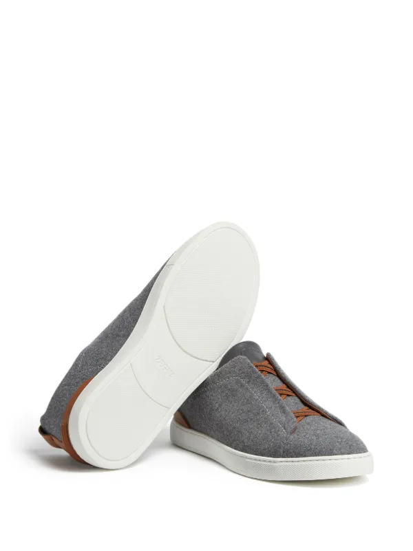 Zegna Triple Stitch slip-on Sneakers | Grey | FARFETCH