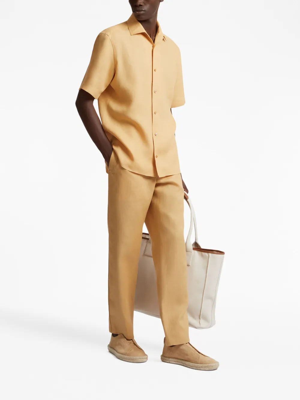 Zegna Linnen overhemd - Geel