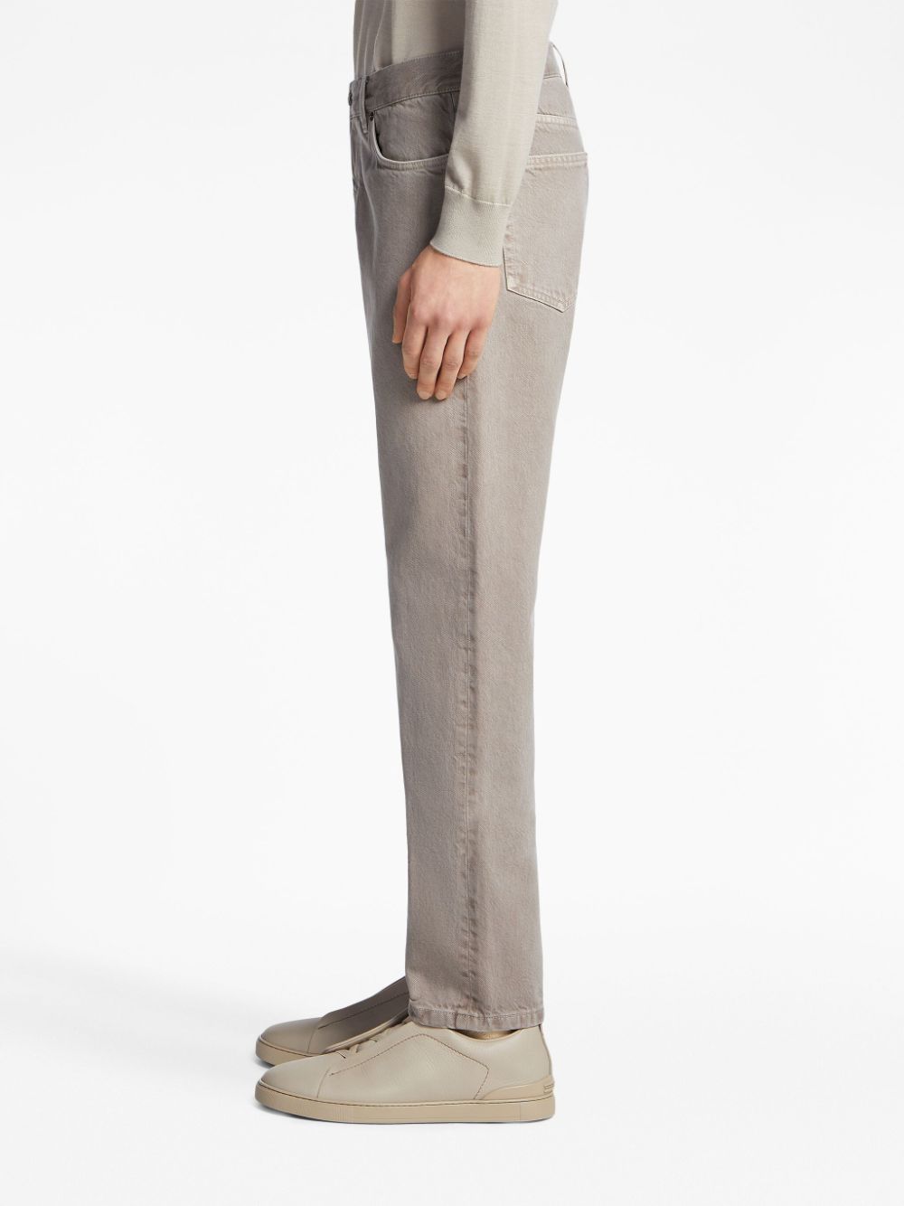 Shop Zegna Roccia Marbled Straight-leg Jeans In Neutrals