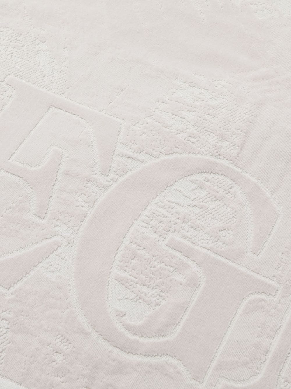 Shop Zegna Logo-embossed Cotton Beach Towel In Grey