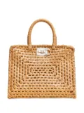 Ferragamo Studio Box raffia tote bag - Neutrals