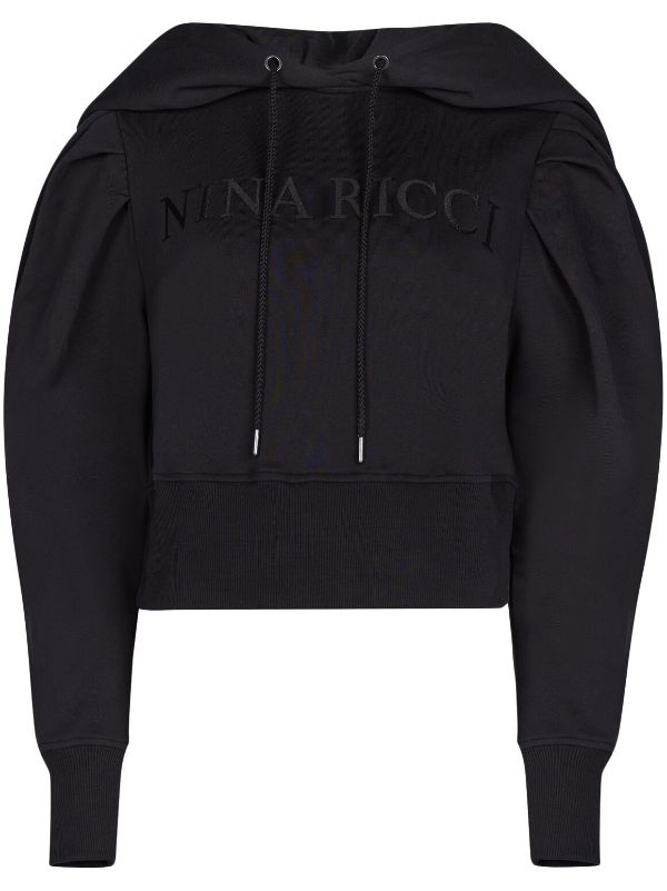 Nina Ricci logo embroidered Cotton Hoodie Farfetch