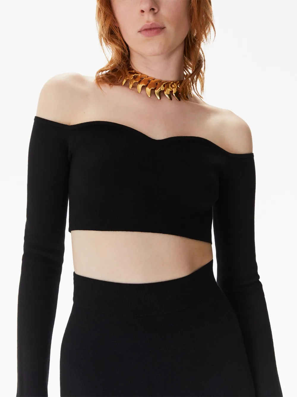off-shoulder cropped top