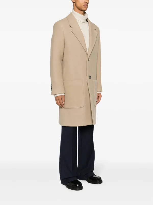 AMI Paris virgin wool single breasted coat men Wool 46 Neutrals