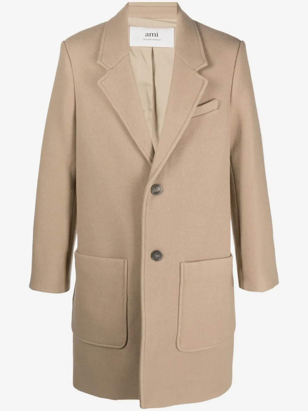 AMI Paris virgin wool single-breasted coat | Neutrals | Image 1