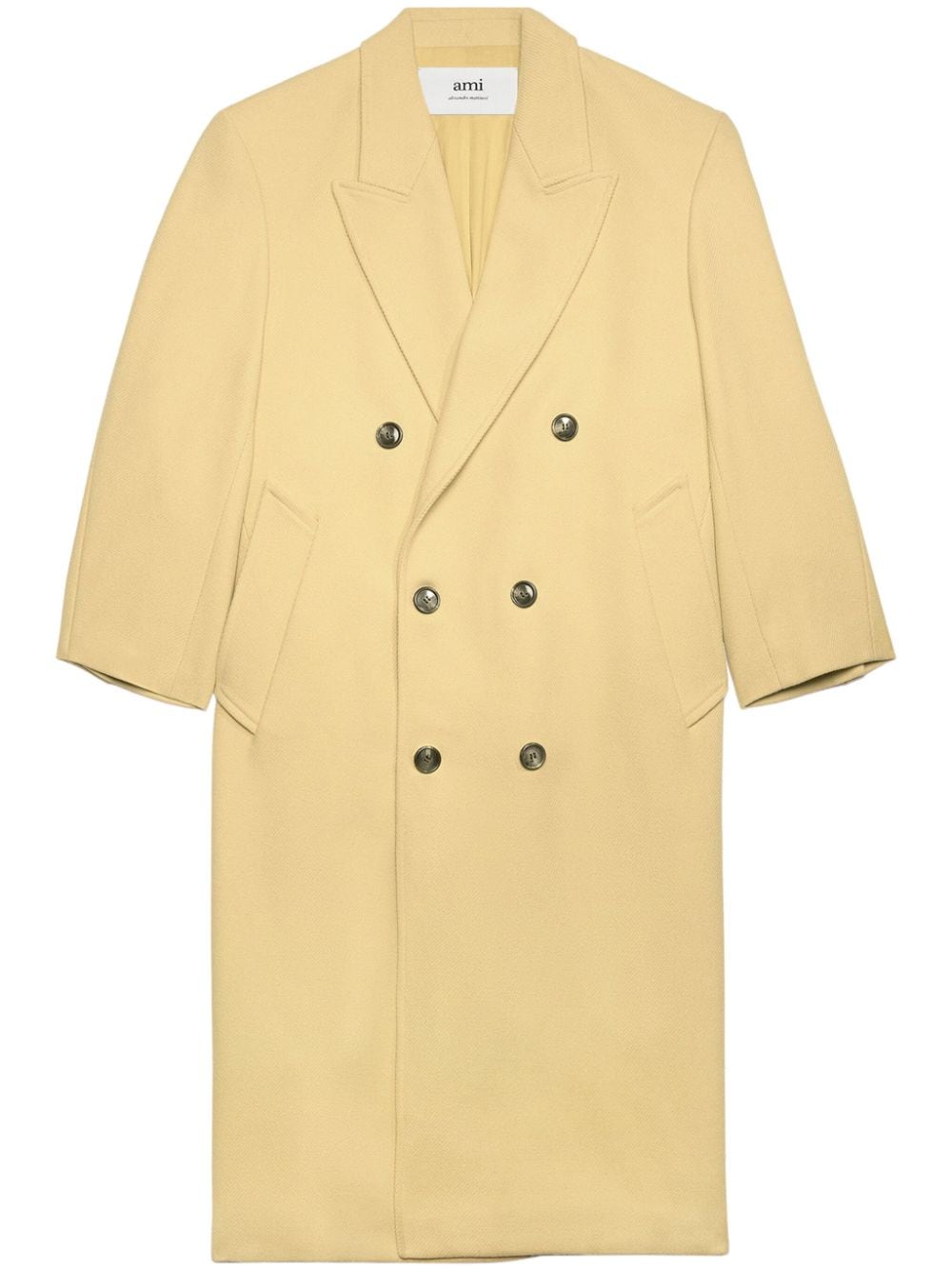 Ami Alexandre Mattiussi Double Breasted Oversized Coat Yellow For Men