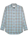 AMI Paris long-sleeved checkered knitted shirt - Blue
