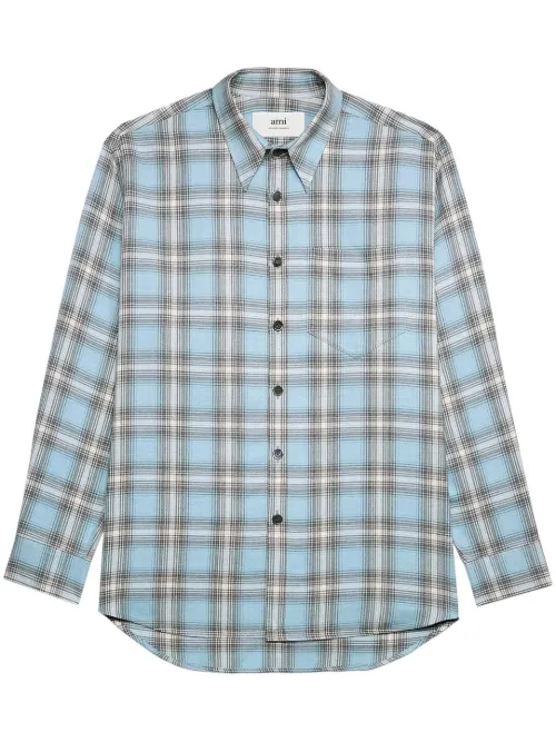 Chemise en maille à carreaux - AMI Paris - Modalova