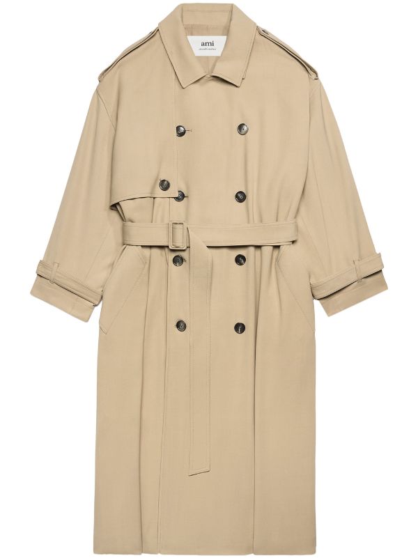Three Buttons Oversized Coat On Sale - AMI PARIS OFFICIAL
