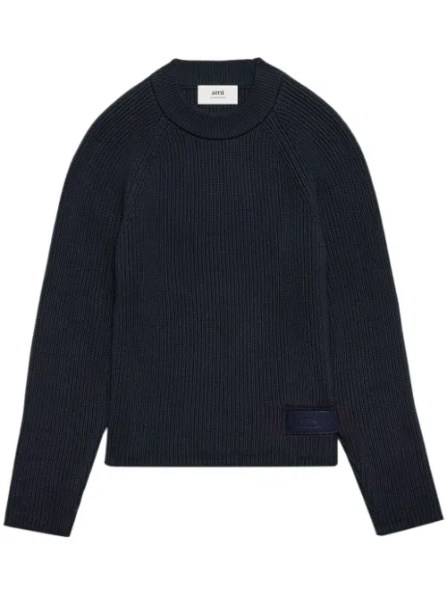 AMI Paris pull à patch logo - Bleu - AMI Paris - Modalova