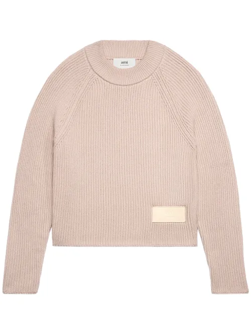 AMI Paris pull à patch logo - Rose - AMI Paris - Modalova