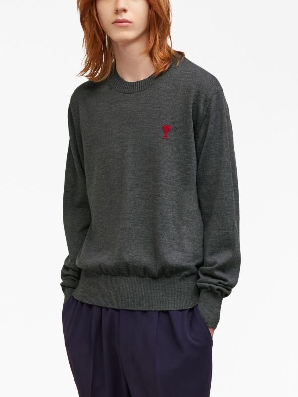 Ami logo embroidered online wool sweater