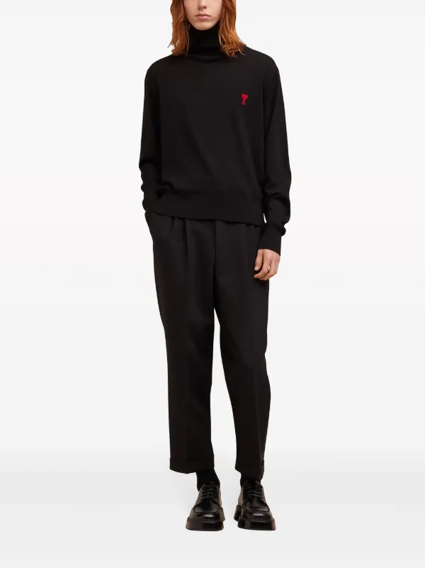 AMI Paris Ami De Coeur Wool Jumper | Black | FARFETCH