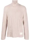AMI Paris logo-patch ribbed jumper - Pink