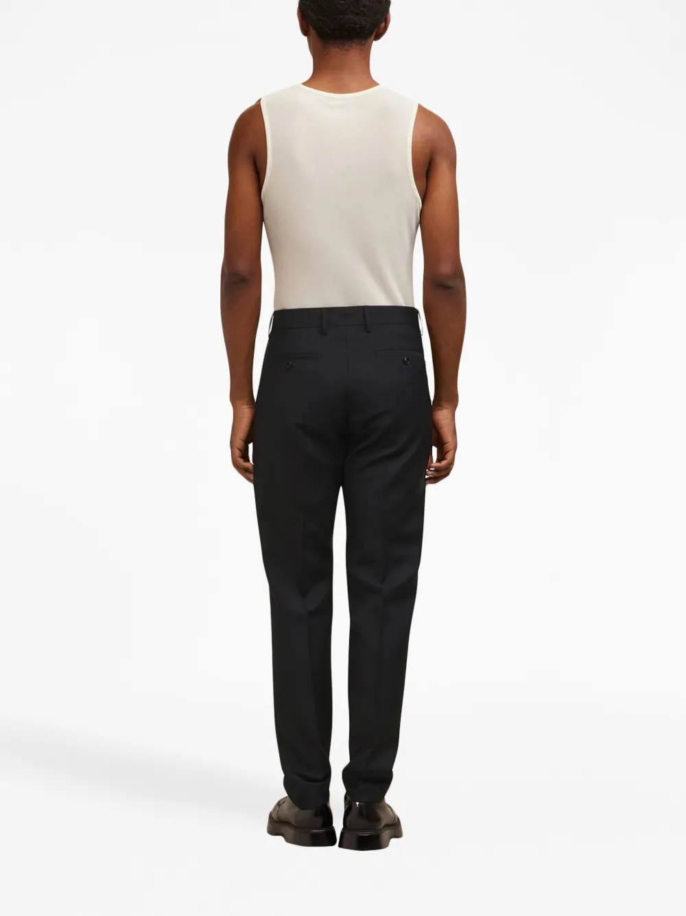 AMI Paris Broek met geplooid detail Zwart