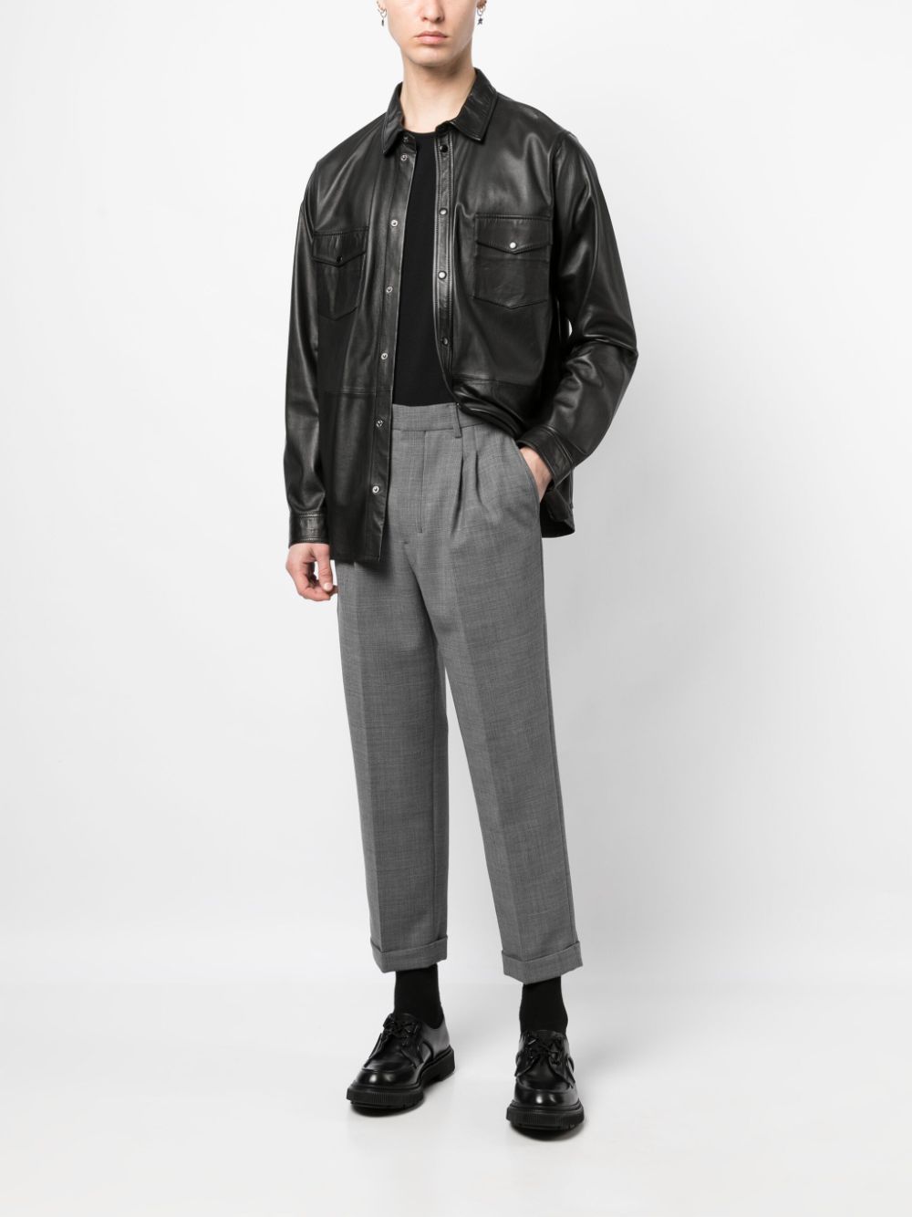 Image 2 of AMI Paris tailored tapered cropped trousers